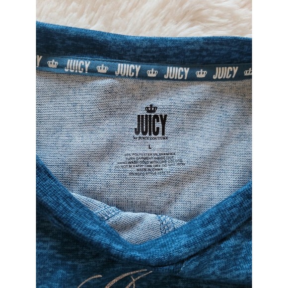 Juicy Couture Womens Long Sleeve Cropped Sleepwear Shirt Pajama Top Size Large - Picture 6 of 8